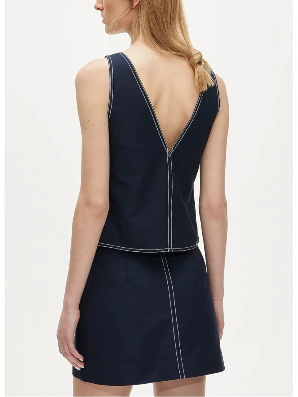 NWT J. Crew Tall Fairfax Mini Skirt Double Cotton Poplin Navy Blue